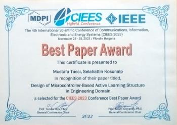 The paper of our Computer Technologies Department faculty members was deemed worthy of the Best Paper Award at the International Conference on Communications, Information, Electronic and Energy Systems.